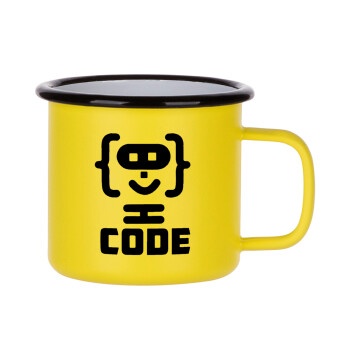 Code Heroes symbol, Κούπα Μεταλλική εμαγιέ ΜΑΤ Κίτρινη 360ml