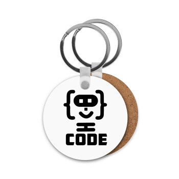 Code Heroes symbol, Μπρελόκ Ξύλινο στρογγυλό MDF Φ5cm