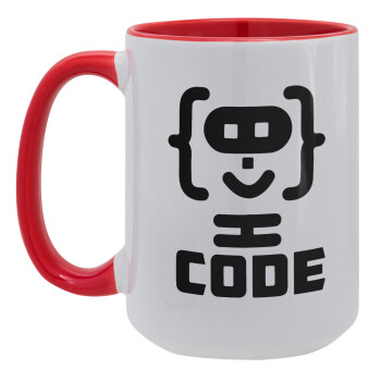 Code Heroes symbol, Κούπα Mega 15oz, κεραμική Κόκκινη, 450ml
