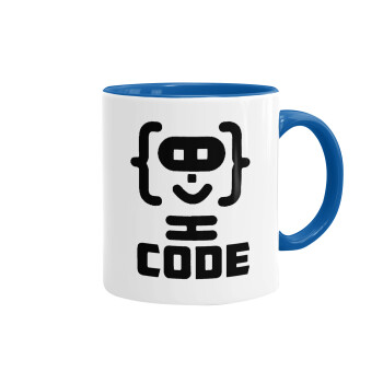 Code Heroes symbol, Mug colored blue, ceramic, 330ml