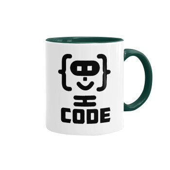 Code Heroes symbol, Mug colored green, ceramic, 330ml