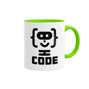 Code Heroes symbol, Mug colored light green, ceramic, 330ml