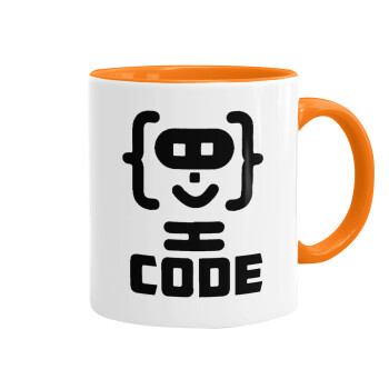 Code Heroes symbol, Mug colored orange, ceramic, 330ml