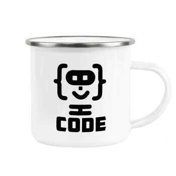 Code Heroes symbol, Κούπα Μεταλλική εμαγιέ λευκη 360ml