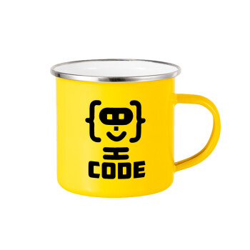 Code Heroes symbol, Κούπα Μεταλλική εμαγιέ Κίτρινη 360ml