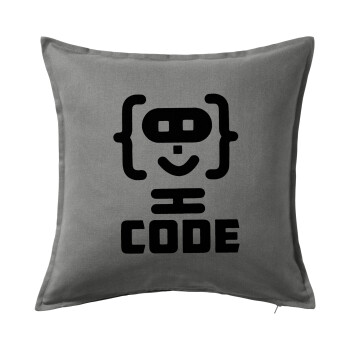 Code Heroes symbol, Sofa cushion Grey 50x50cm includes filling