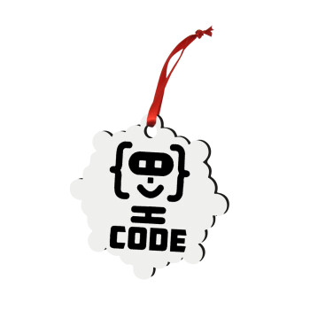 Code Heroes symbol, Στολίδι Χριστουγεννιάτικο στολίδι snowflake ξύλινο 7.5cm