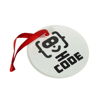 Code Heroes symbol, Χριστουγεννιάτικο στολίδι γυάλινο 9cm