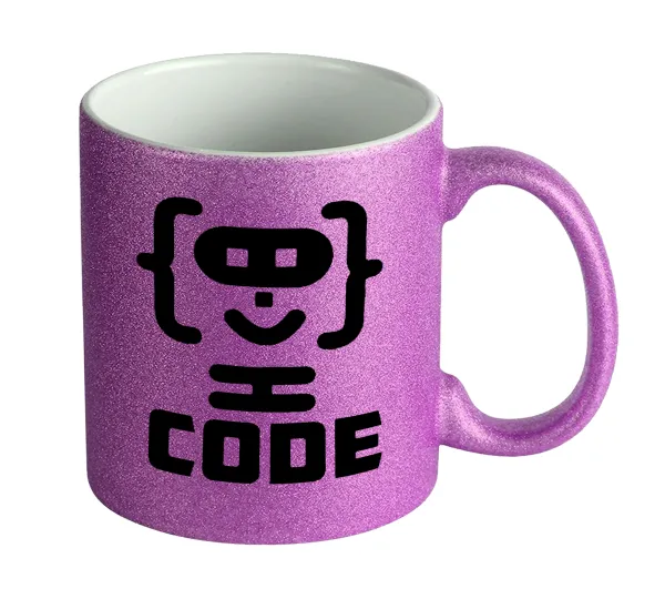 Code Heroes symbol — Κούπα Μωβ Glitter που γυαλίζει, κεραμική, 330ml