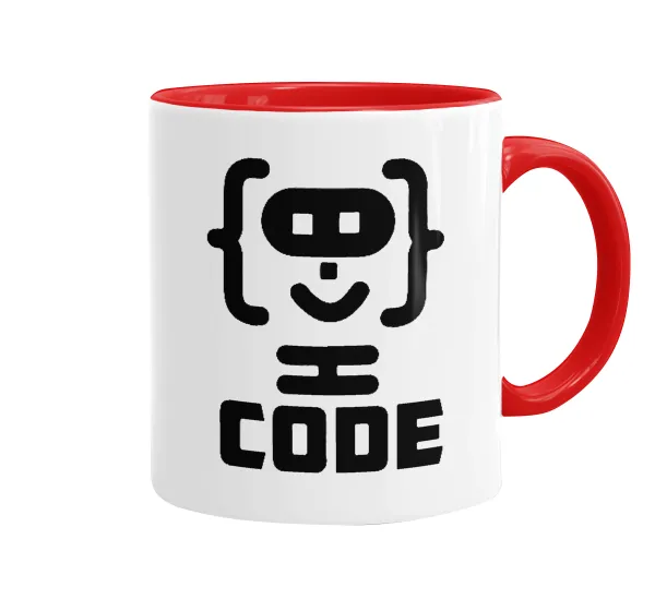 Code Heroes symbol — Κούπα χρωματιστή κόκκινη, κεραμική, 330ml
