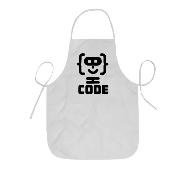 Code Heroes symbol — Short full-length kids' chef apron (44x62cm)