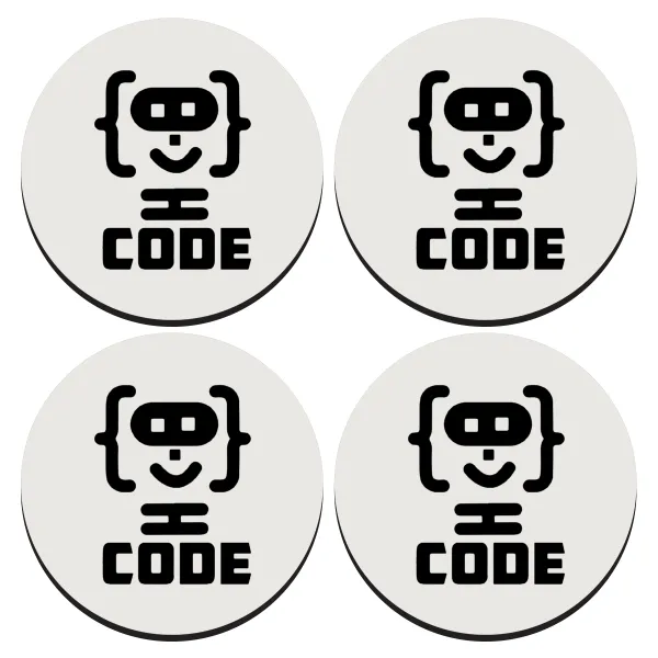 Code Heroes symbol — ΣΕΤ 4 Σουβέρ ξύλινα στρογγυλά (9cm)