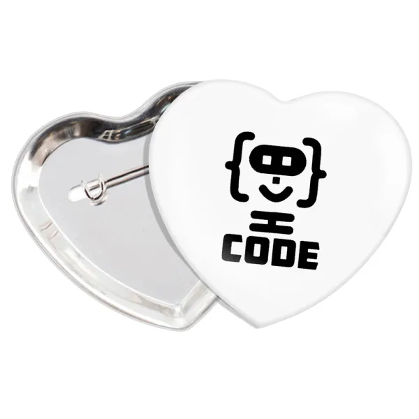 Code Heroes symbol — Heart pin badge (57x52mm)