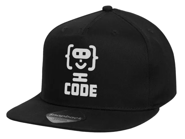 Code Heroes symbol — Καπέλο παιδικό Flat Snapback, Μαύρο (100% ΒΑΜΒΑΚΕΡΟ, ΠΑΙΔΙΚΟ, UNISEX, ONE SIZE)