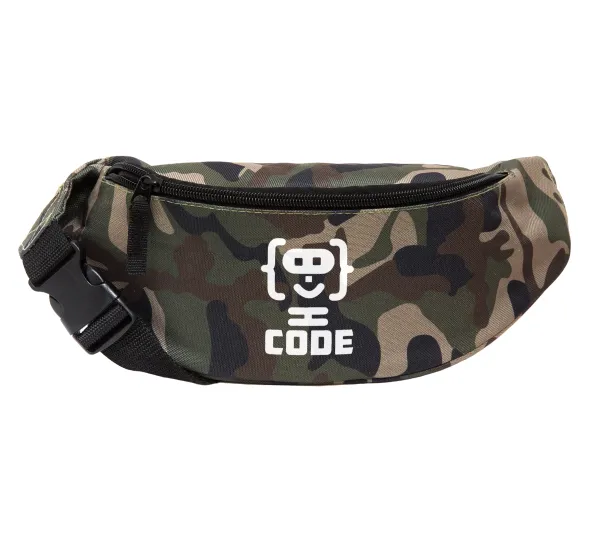 Code Heroes symbol — Unisex waist bag (banana) in Jungle camouflage color with 2 pockets