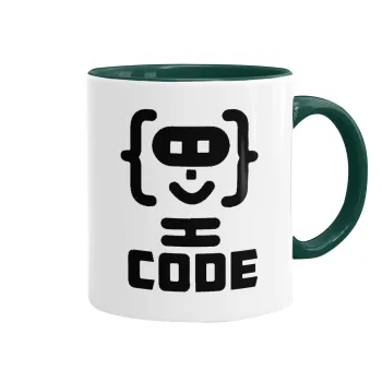 Code Heroes symbol, Mug colored green, ceramic, 330ml