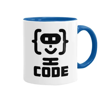 Code Heroes symbol, Κούπα χρωματιστή μπλε, κεραμική, 330ml