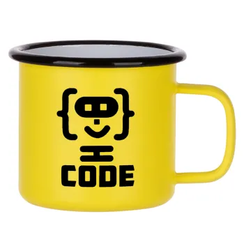 Code Heroes symbol, Κούπα Μεταλλική εμαγιέ ΜΑΤ Κίτρινη 360ml