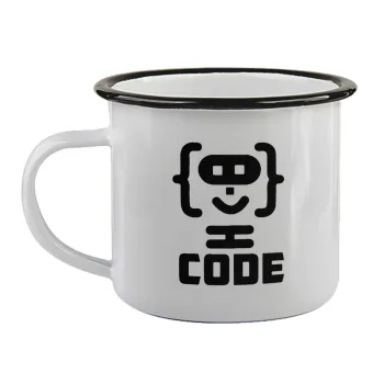 Code Heroes symbol, Κούπα εμαγιέ με μαύρο χείλος 360ml