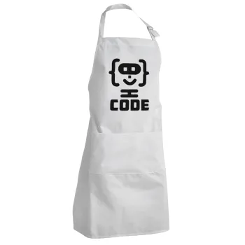 Code Heroes symbol, Adult Chef Apron (with sliders and 2 pockets)