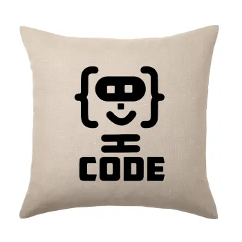 Code Heroes symbol, Μαξιλάρι καναπέ ΛΙΝΟ 40x40cm περιέχεται το  γέμισμα