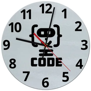 Code Heroes symbol, Ρολόι τοίχου γυάλινο (30cm)