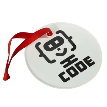 Code Heroes symbol, Christmas ornament glass 9cm