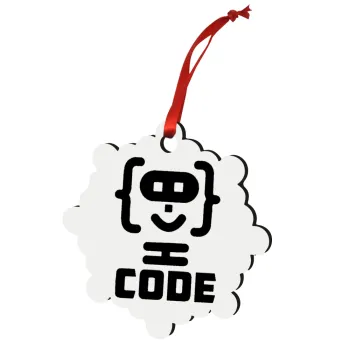 Code Heroes symbol, Christmas ornament snowflake wooden 7.5cm