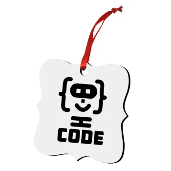 Code Heroes symbol, Christmas ornament polygon wooden 7.5cm