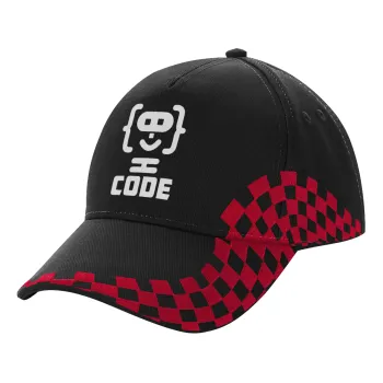 Code Heroes symbol, Καπέλο Ενηλίκων Ultimate ΜΑΥΡΟ/ΚΟΚΚΙΝΟ RACING, (100% ΒΑΜΒΑΚΕΡΟ DRILL, ΕΝΗΛΙΚΩΝ, UNISEX, ONE SIZE)
