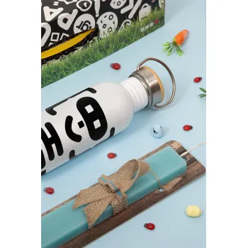 Code Heroes symbol, Πασχαλινή Λαμπάδα με παγούρι μεταλλικό (620ml, stainless steel) & κερί αρωματικό πλακέ (30cm) (ΤΙΡΚΟΥΑΖ)