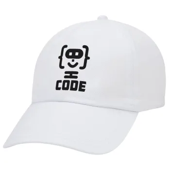Code Heroes symbol, Καπέλο Ενηλίκων Baseball Λευκό 5-φύλλο (POLYESTER, ΕΝΗΛΙΚΩΝ, UNISEX, ONE SIZE)