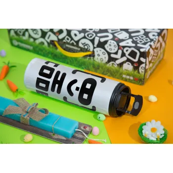 Code Heroes symbol, Πασχαλινή Λαμπάδα με Travel Tumbler θερμό με διπλό καπάκι (600ml, BPA free) & κερί αρωματικό πλακέ (30cm) (ΤΙΡΚΟΥΑΖ)