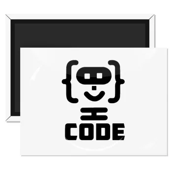 Code Heroes symbol, Ορθογώνιο μαγνητάκι ψυγείου διάστασης 9x6cm