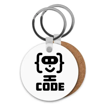 Code Heroes symbol, Μπρελόκ Ξύλινο στρογγυλό MDF Φ5cm
