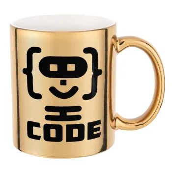 Code Heroes symbol, Mug ceramic, gold mirror, 330ml