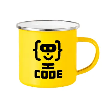 Code Heroes symbol, Yellow Enamel Metallic Cup 360ml
