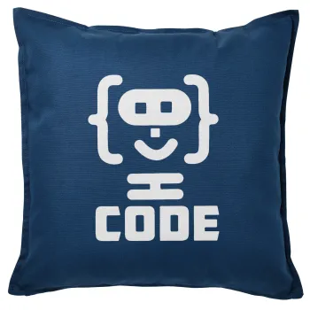 Code Heroes symbol, Sofa cushion Blue 50x50cm includes filling