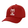 Children's Baseball Cap, 100% Cotton Twill, Red (COTTON, CHILDREN'S, UNISEX, ONE SIZE)