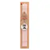 Easter Set, wooden keychain & scented flat Easter candle (30cm) (PINK)