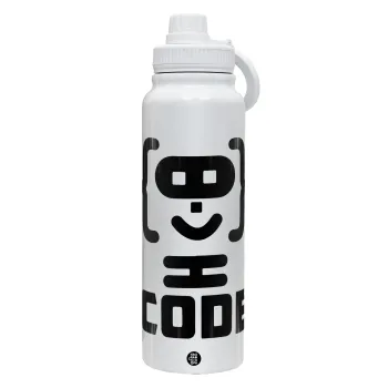 Code Heroes symbol, Θερμός 1L Ανοξείδωτο με Βάση Κινητού & Διπλά Τοιχώματα