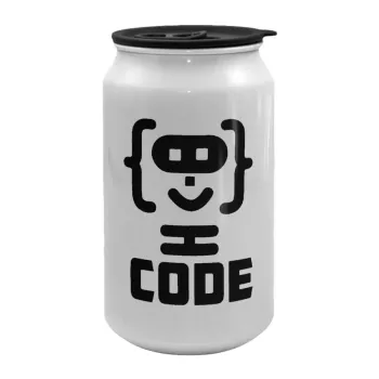 Code Heroes symbol, Κούπα ταξιδιού μεταλλική με καπάκι (tin-can) 500ml