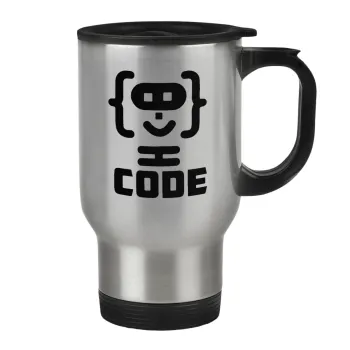Code Heroes symbol, Κούπα ταξιδιού ανοξείδωτη με καπάκι, διπλού τοιχώματος (θερμό) 450ml