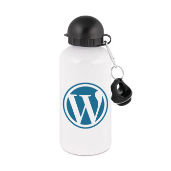 Wordpress, Metal water bottle, White, aluminum 500ml