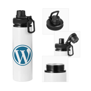 Wordpress, Μεταλλικό παγούρι νερού με καπάκι ασφαλείας, αλουμινίου 850ml