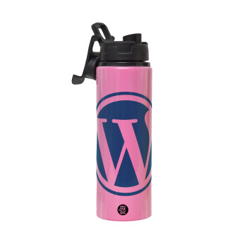 Wordpress, Metallic water bottle with safety lid, 850ml aluminum