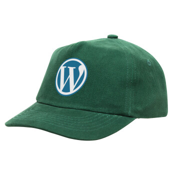 Wordpress, Καπέλο παιδικό Baseball, 100% Βαμβακερό, Low profile, Πράσινο
