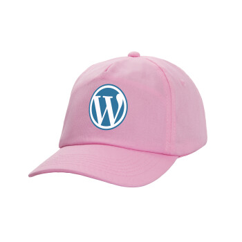 Wordpress, Καπέλο παιδικό Baseball, 100% Βαμβακερό, Low profile, ΡΟΖ