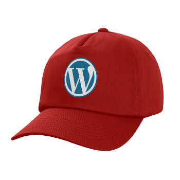 Wordpress, Καπέλο Baseball, 100% Βαμβακερό, Low profile, Κόκκινο