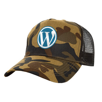 Wordpress, Καπέλο Ενηλίκων Structured Trucker, με Δίχτυ, (παραλλαγή) Army (100% ΒΑΜΒΑΚΕΡΟ, ΕΝΗΛΙΚΩΝ, UNISEX, ONE SIZE)